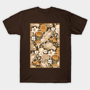 Mom's Childhood Tennis Floral - sepia T-Shirt